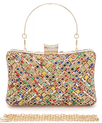 Crystal Iconic Bridal Party Box Clutch 88195 MULTI